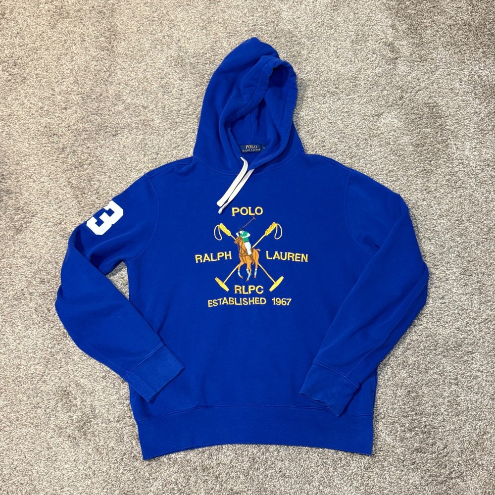 Polo Ralph Lauren Mens Big Pony RLPC Crest Hoodie Sweatshirt Size Medium 0002